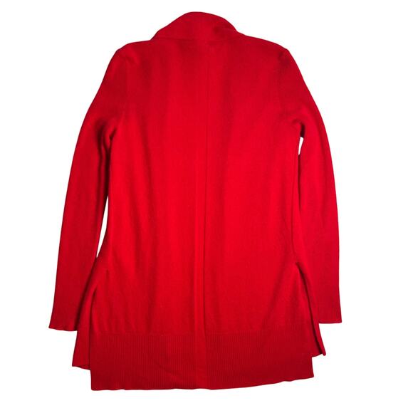 Max Studio Cardigan Sweater Size Small Red 100% 2-Ply Cashmere Open Front - Picture 2 of 8